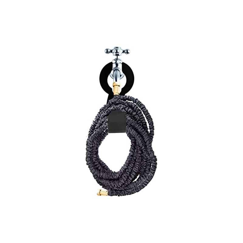 Soporte de Pared para Manguera de Jardín Negro 2 Piezas