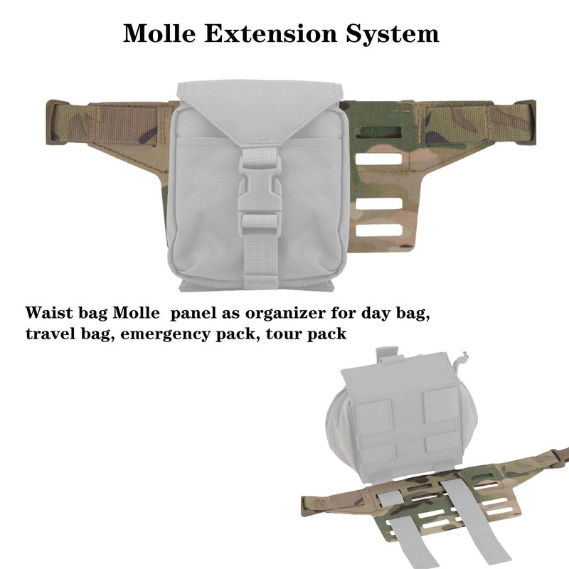 Tactical Fanny Pack Adapter Panel Waist Belt Extension Platform for