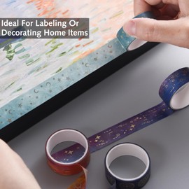 12 Rolls Washi Tape,Washi Tape Sets Decorative Masking Tape for Scrapbook,Washi Tape Set with Gold Foil for DIY, Bullet Journal, Arts Craft, Gift Wrapping Decoration