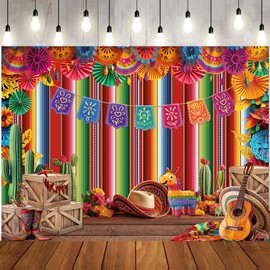 7x5ft Mexican Fiesta Backdrop Mexican Party Decorations Mexican Theme Paper Flowers Photography Background Fiesta Birthday Party Decor Photo Props 331