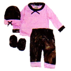 Bonnie & Childrens Sptwr BCS L/S Pink Baby Gift Set New Born Pink/MO