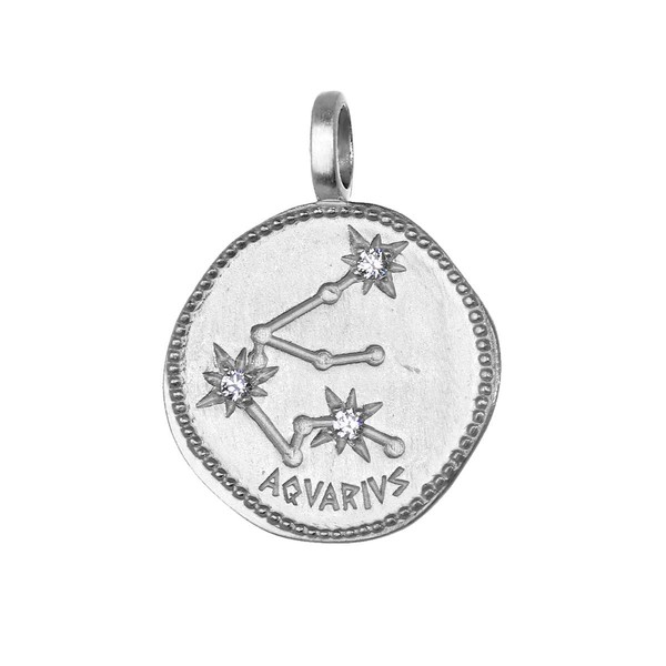 NKlaus Zodiac Zodiac Sign 925 Sterling Silver with Zirconia White
