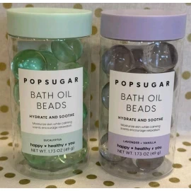 POPSUGAR Hydrating Bath Oil Beads NEW Set Lavender Vanilla & Eucalyptus 1.73 oz