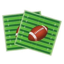 Dulousia Football Party Napkins, Green Football Napkins, Disposable Green Paper Dinner Napkins for Football Theme Party Decoration, Graduation, Ball Fans Party Supplies, Unfolded 13x13in, 40 Count