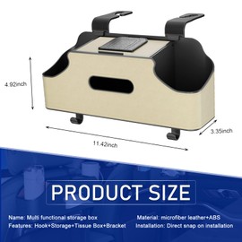 yorpyep Car Seat Back Storage Box, Multifunctional Cup Holder Tissue Holder Mobile Phone Bracket, Portable Hanging Organizer for Handbags Wallets, for Most Cars Storage Accessories (Black)