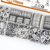 ISPINNER 580pcs Flat Washers, 304 Stainless Steel Washers 9 Sizes