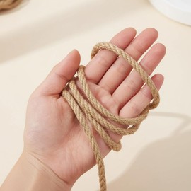 Cuerda de yute natural de primera calidad: 165 pies longitud y cordón trenzado 6 mm grosor para manualidades, jardinería, decoración del hogar y proyectos bricolaje