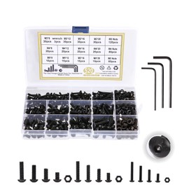 520 pieces, M3 M4 M5 screws and nuts assortment set, screws black, screws nuts set, 3 small wrenches