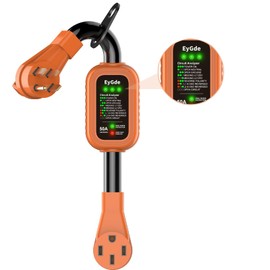 RV Surge Protector 50 Amp - Upgraded 5000 Joules RV Circuit Analyzer with Voltage Protector and Easy to Use Handle, 50 Amp Surge Protector for RV Power Guard Camper Travel Trailers