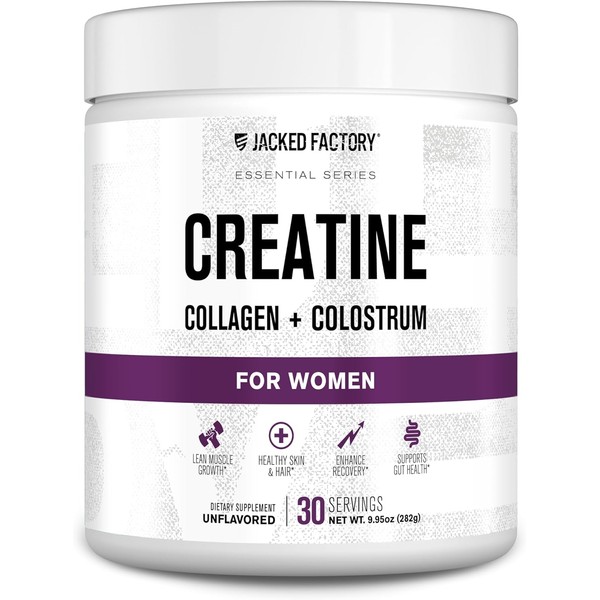 Jacked Factory Creatine for Women – Creatine Monohydrate with Collagen