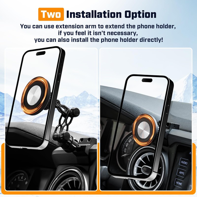 Karltys Magnetic Phone Mount Compatible with Toyota Tacoma 2016-2023, 360°