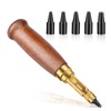 TLKKUE Adjustable Leather Hole Punching Tool Automatic Puncher with Wooden