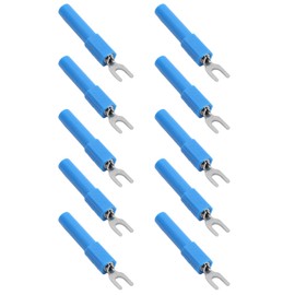 J.20015 Conector de Cable de Pala de Horquilla Aislado Terminal de Crimpado Eléctrico, Inserción de Conversión de Tipo Y Tipo U de 4 Mm con Conector de 4 Mm, Adaptador de