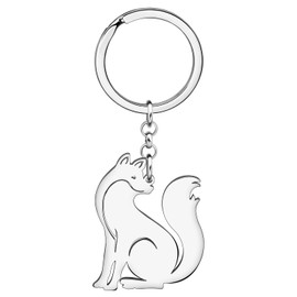 WEVENI Enamel Alloy Cartoon Fox Key Chain Charms Cute Jewelry For Women Girls Bag Wallet Car (Silver C), Silver C