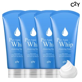 C2Y  퓨어 아쿠아 휩 클렌징 폼 120ml 4개 대용량 세트 구성 C2Y Pure Aqua Whip Cleansing Foam 120ml 4-Pack Large Set