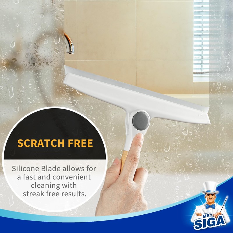 MR.SIGA All Purpose Silicone Squeegee for Shower Door, Mirror, Glass,