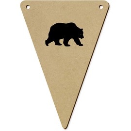 Azeeda 5 x 140mm 'Grizzly Bear' Wooden Bunting Flags (BN00064380)