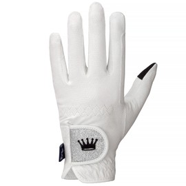 Equestrian Queen - Functional Women's Riding Gloves with Touchscreen Compatibility, Non-Slip Grip and Elegant Design - Perfect for Equestrian Sports - for Women and Girls - Bali (White, S)