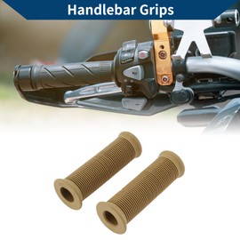 Hihaha 7/8" 22mm 15/16" 24mm Universal Motorcycle Hand Grip Cover Non Slip Rubber Handlebar End Grips for Motorcycle Scooter Bicycle ATV Brown 1 Pair