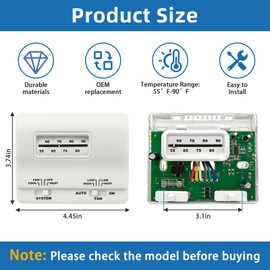 White 7330F3852 RV Thermostat for Coleman Mach RV Thermostat Heat/Cool 7330G3351 Air Conditioner Parts Single Stage Heating/Cooling Control