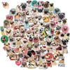 100 Pack Cute Pug Dog Stickers for Water Bottle Car