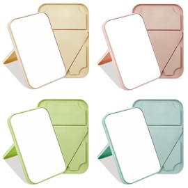 Seuqhck 8 Pack Table Mirror with Stand, 8 Inch Portable and Foldable Desktop Makeup Mirror Bulk for Spa Party Supplies, Birthday, Women, Pink, Beige, Blue, Green