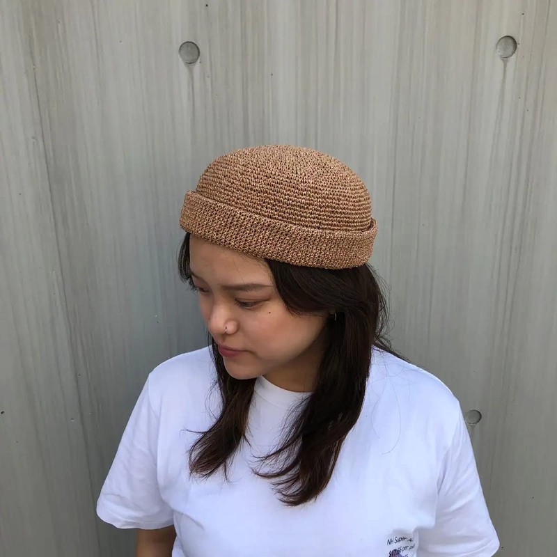 Basic Ench Paper Roll Cap Fisherman Roll Cap, Anti-stuffy, Straw