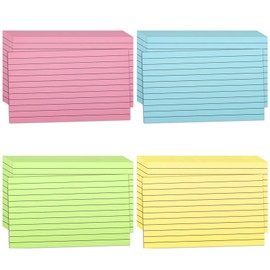 Flash Cards Revision Record Cards 105 x 148mm, BENUAN 300PCS Coloured Double-Side Ruled Index Cards