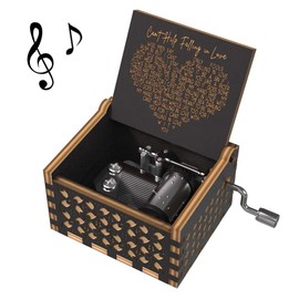 Ucuber Can't Help Falling in Love Music Box, Wedding Anniversary Romantic Gift for Wife, Girlfriend, Couples, Gifts Ideas for Boyfriend, Husband, Mini Engraved Wood Box Valentines