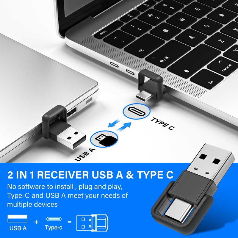 Presentation Clicker with Air Mouse - USB C Wireless Presenter
