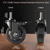 Casters Set of 4,3 inch Threaded Stem Caster Wheels,1/2"-13 x