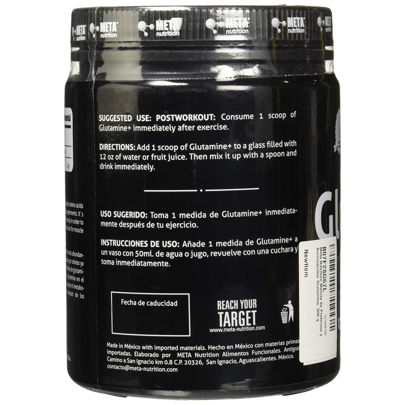 Meta Nutrition Mezcla de Proteínas y Aminoácidos Glutamina, 500 g