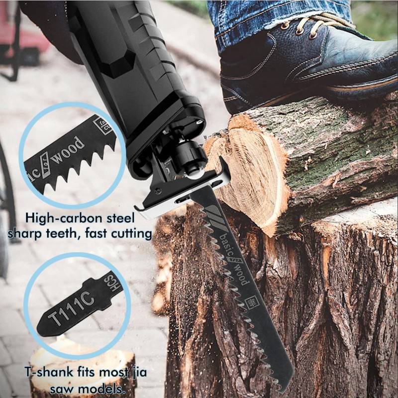Bestgle 50Pcs Jigsaw Blade Set, T Shank Fast Cut Jigsaw