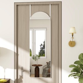 TinyTimes Over The Door Mirror, Door Mirror Full Length,Arch Mirror Full Length, 48"x14" Mirror Full Length Door Hanging, Door Hanging Mirror or Bedroom Living Room, Closet, Silver