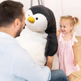 ARELUX 22in Large Penguin Plush Stuffed Animal Hugging Pillow:Soft Giant Sleeping Body Warm Fluffy Pillow Adorable Chubby Plushie Toy Creative Dormitory