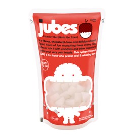 Jubes Lychee Coconut Jelly/NATA de Coco Flavor, 12.7 oz – Coconut Jelly Cubes for sago, Lychee Topping for Bubble Tea, Drinks, Desserts, Yogurt, ice Cream