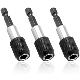 3 - Piece Magnetic Extension Chuck Adapter Kit - 1/4 Inch Hex Shank, 60mm Length, Quick - Release Bar Socket for Screws & Nuts