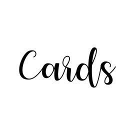 Black - Cards 5" x 2" Vinyl Decal Sticker - V1 - Wedding Gift Box Label - 20 Color Options