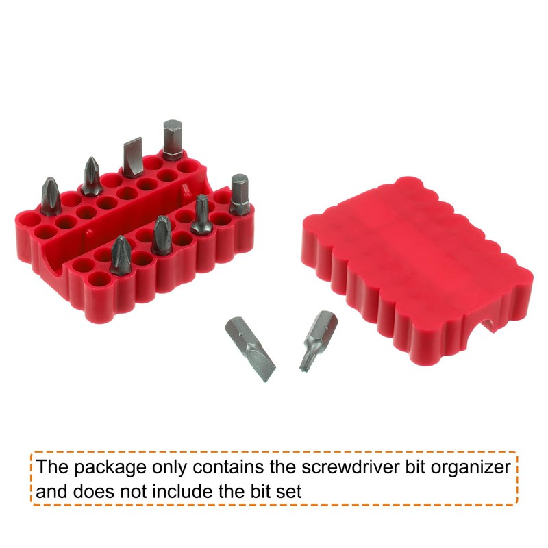 HARFINGTON 4pcs Plastic Hex Shank Screwdriver Bit Holder Organizer 32