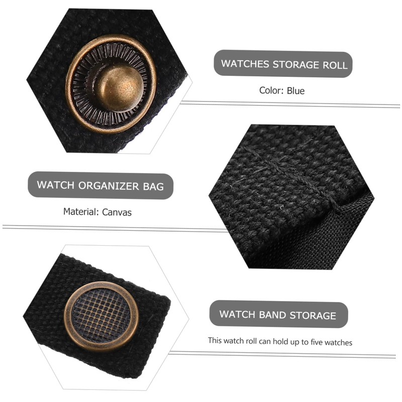 Beavorty Travel Organizer Roll for Watches Durable Nylon Watch Carrying