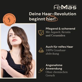 FemMas Hair Colour, Professional Cream Hair Colour with Argan Oil, Keratin & Ceramides, as Permanent Hair Colouring or Tint for Radiant, Durable Colour Results, 3x Cool Light Brown 5.01, 100 ml