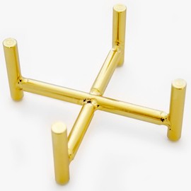 Thirstystone Gold Tone Cast Iron Coaster Holder 5" x 5" Holds Round or Square 4" Coasters