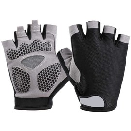 QKURT Cycling Gloves, Half Finger Bicycle Gloves with Anti Slip Gel Pad, Breathable MTB Gloves Sports Gloves for Men and Women