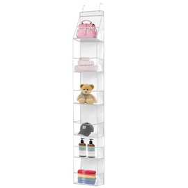 VirtuGro Hanging Organiser Wardrobe Organiser Wardrobe Handbags Organiser with 6 Pockets Organiser Locker Organiser Foldable and Space Saving White
