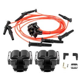 Autodevil 2pcs Ignition Coils 8pcs Spark Plug Wires Compatible with Crown Victoria Econoline Expedition F-150 Laforza Continental B2300 Cougar Grand Marquis Mountaineer OE FD487, DG435, 88F12029A1A