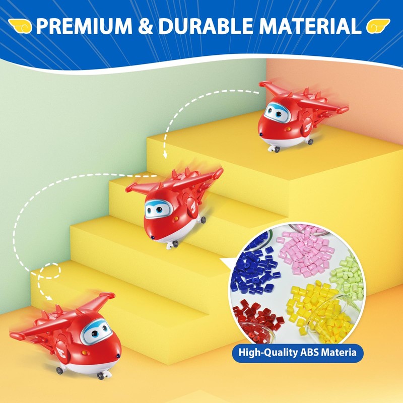 Super Wings 5" Transformable Toys 4-Pack Action Figure Tobot, Transforming