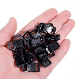 Xthrotsenk 100 Pack 3/8 Inch Paracord Bracelet Buckles Quick Side Release Buckles Curved Contoured Dog Collar Buckle Dual Adjustable No Sewing Clips Snaps for Clasps Straps Masks