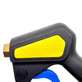 M&M Smartek High Pressure Gun ST-2300 - Input 3/8 Inch IG, Output 1/4 Inch Female - Max. 310 Bar / 4500 PSI - Up to 150 °C - 45 l/min - Professional Pressure Washer Accessories