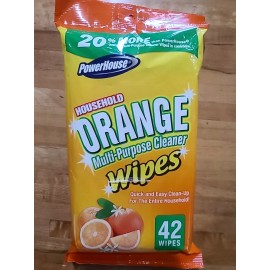 PowerHouse 94067-16 42 Count Multi Purpose Orange Citrus Wipes