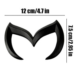 1 Pc Metal Evil 'M' Rear Trunk Badge Decal Emblem Glossy, Rear Trunk Evil M Emblem Logo Decor Badge Decal, Compatible with Mazda 3 6 CX MX Miata (Black)